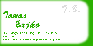 tamas bajko business card